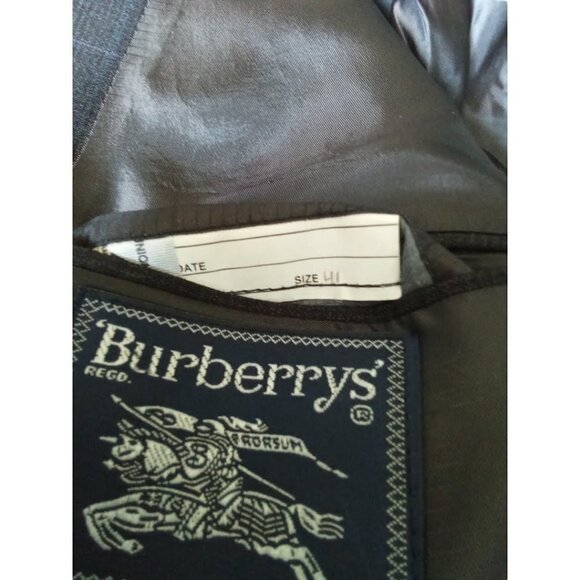 Burberry Vintage Wool Charcoal Gray Plaid 2 Piece Double Breasted Suit Size 41 - Picture 9 of 15